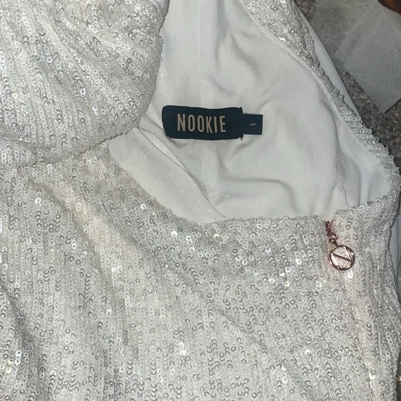 Nookie Gold Sequin Embellished One Shoulder Veda Gown Maxi Dress ✨ Small NWOT - Picture 6 of 6